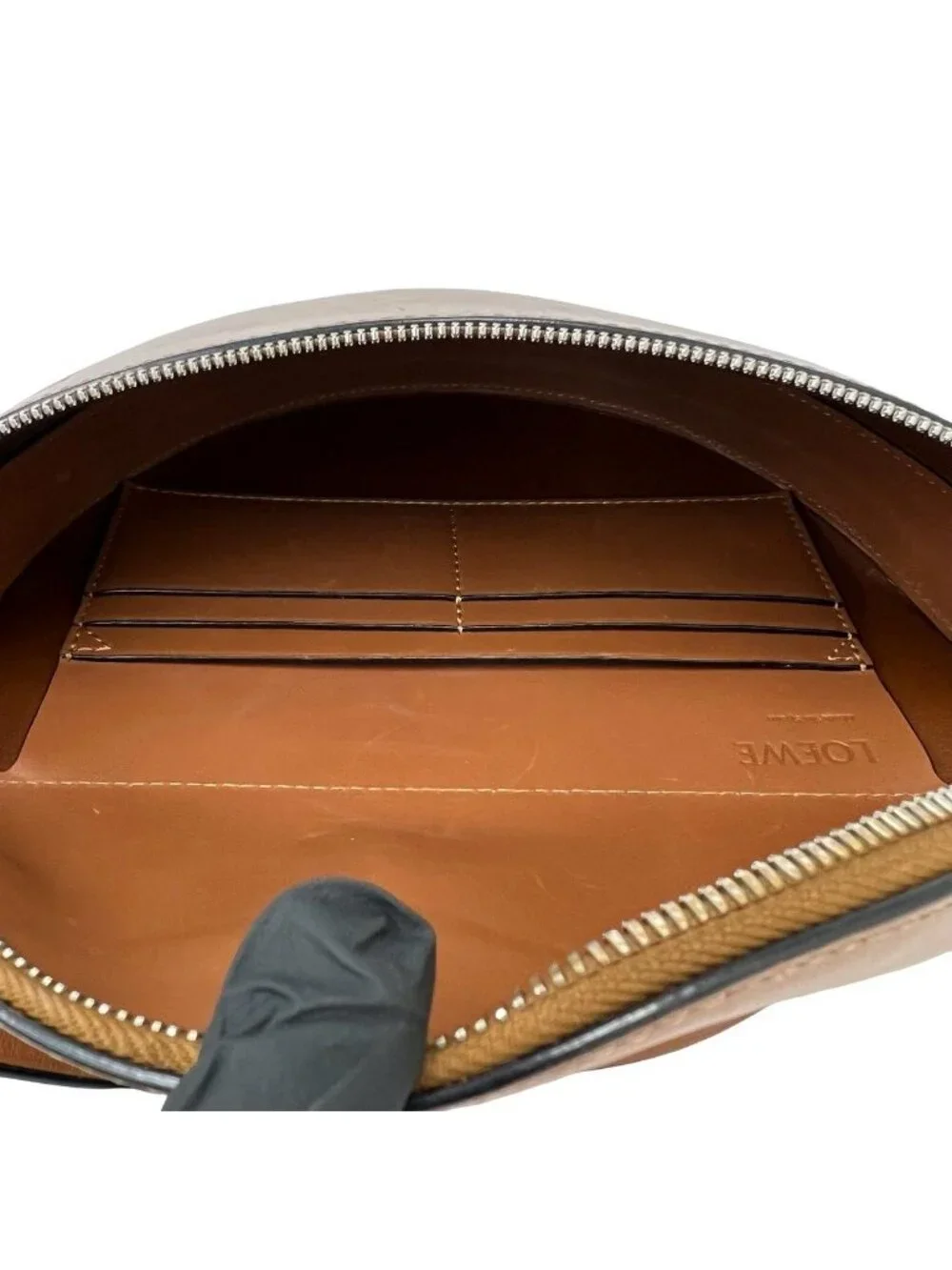 Loewe Bum Bag Anagram Logo Embossed Leather Pochette Brown